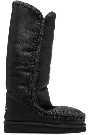 Mou Whipstitch-trim shearling-lined boots