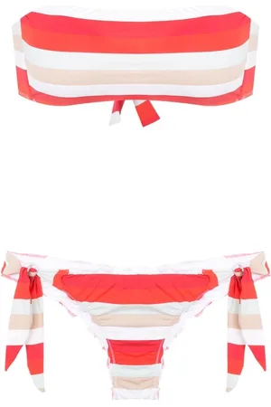 AMIR SLAMA Striped detachable-straps bikini set