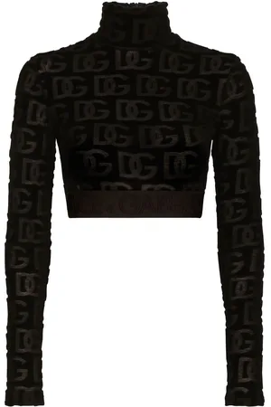 Dolce&Gabbana DG Logo Jacquard Tulle Leggings w/ Logo Band