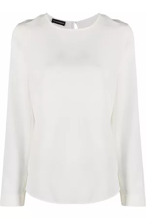 Emporio Armani Women Long Tops - Long-sleeve silk top