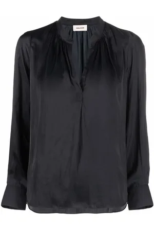 Zadig & Voltaire Satin-finish V-neck blouse