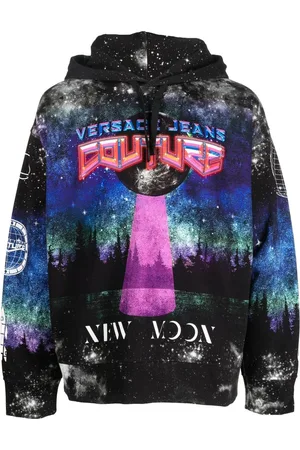 VERSACE Graphic-print drawstring hoodie