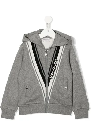 Moncler Knitted-logo hooded jacket