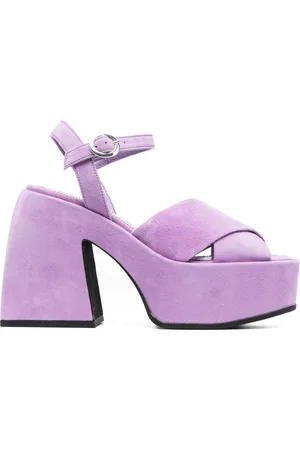 NODALETO Crossover-strap 120mm platform sandals