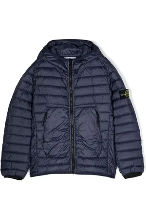 Stone Island Sleeve-patch hooded puffer jacket
