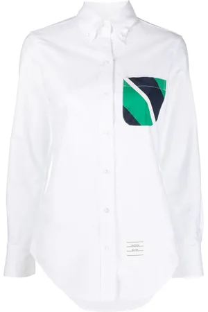 Thom Browne Stripe combo pocket oxford shirt