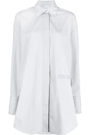 Patou Pinstripe mini shirt dress