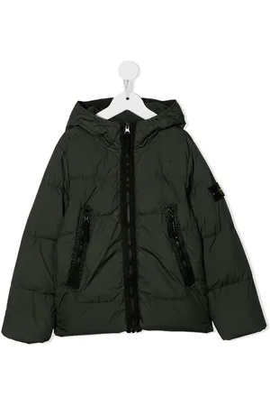 Stone Island Logo-patch hooded puffer jacket