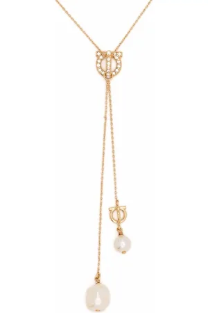 Salvatore Ferragamo Gancini crystal pearl necklace