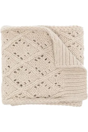 PRINGLE OF SCOTLAND Diamond eyelet-stitch wool scarf