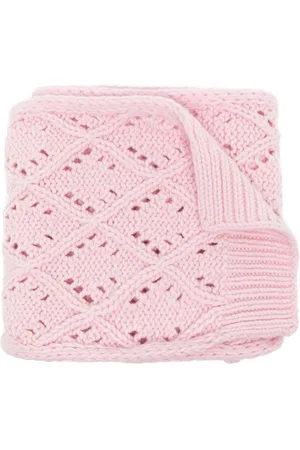 PRINGLE OF SCOTLAND Diamond eyelet-stitch wool scarf