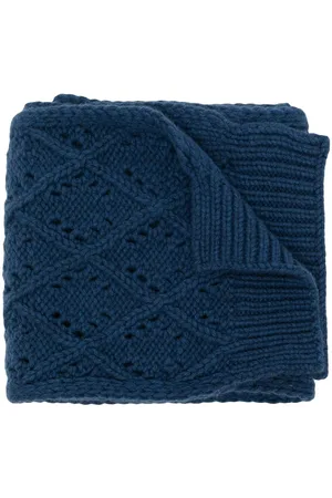 PRINGLE OF SCOTLAND Diamond eyelet-stitch wool scarf