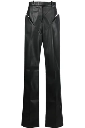 Manokhi Wide Cut-Out Leather Trousers