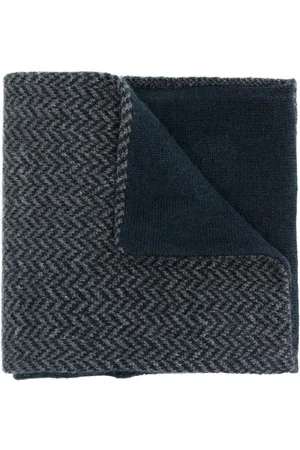 N.PEAL Herringbone-print cashmere scarf