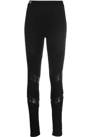Philipp Plein Super high-waisted denim-leggings