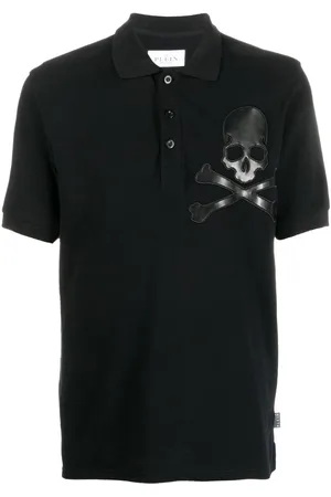 Philipp Plein Skull-patch cotton polo shirt