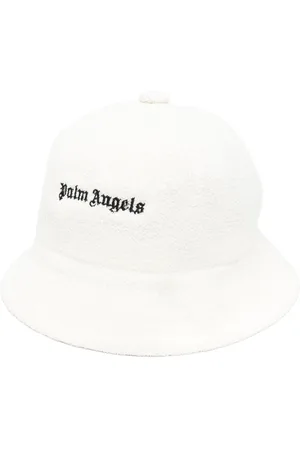 Palm Angels Logo-embroidered boucl?? bucket hat