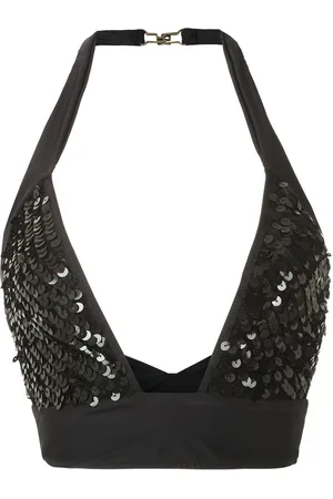AMIR SLAMA Sequinned bikini top