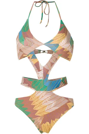 AMIR SLAMA Printed cut out swimsuit