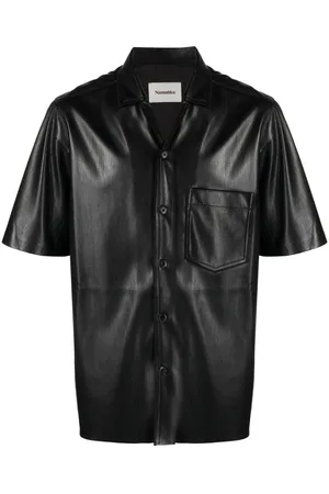 Nanushka Camp faux-leather shirt
