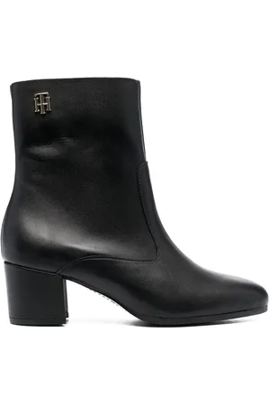 Tommy Hilfiger Monogram-plaque leather ankle boots