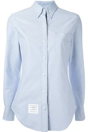 Thom Browne Long Sleeve Shirt Grosgrain Placket In Oxford