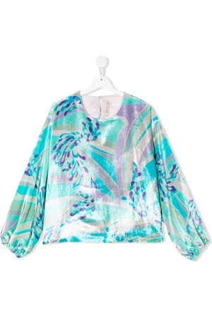 PUCCI Junior Girls Shirts - Abstract-print velvet blouse
