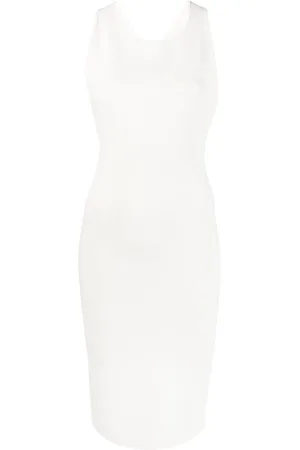 YVES SALOMON Ribbed cross-strap midi dress