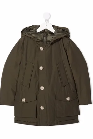 Woolrich Collar-logo hooded puffer jacket
