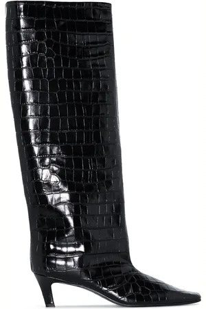 Totême The Wide Shaft croc-effect boots