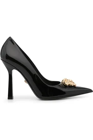 Versace Jeans Couture Stiletto Pumps With Logo in Black | Lyst UK