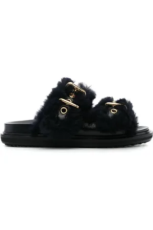 Marni Fussbett shearling slides