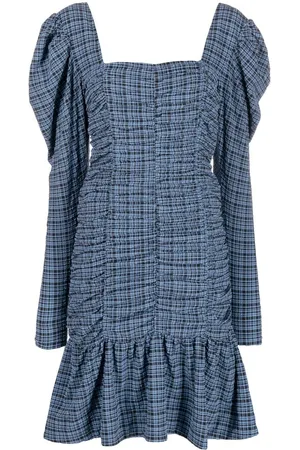 Ganni Seersucker mini dress