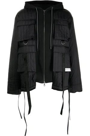 MOSTLY HEARD RARELY SEEN Quilted cargo-pocket hooded jacket