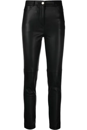 Buy QUECY® Women's Faux Leather Pants High Waist Slim Fit Zipper Down  Office Lady Skin Skinny Trousers |Black |L at Amazon.in