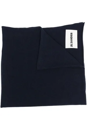 Jil Sander Logo-patch cashmere scarf