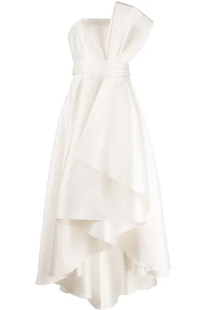 Sachin & Babi Tara draped strapless gown