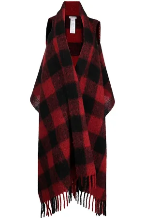 Woolrich Check-pattern knitted scarf