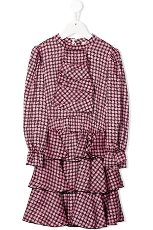 Twin-Set Long-sleeve dogtooth-print dress