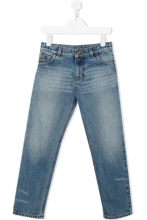 VERSACE Stonewashed straight-leg jeans