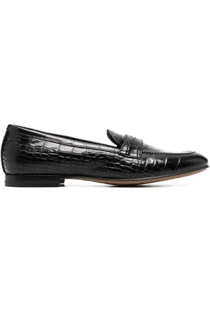 Scarosso Crocodile-effect leather loafers