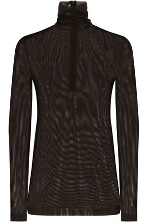 Dolce & Gabbana Sheer half-zip mesh top