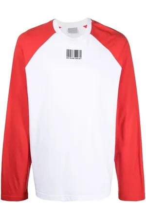 VTMNTS barcode-print Cotton Cropped Shirt - Farfetch