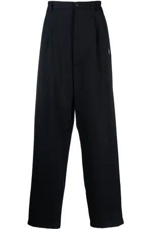 MARCELO BURLON Feather print wide-leg tailored trousers