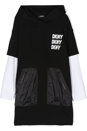DKNY Layered hooded sweater dress