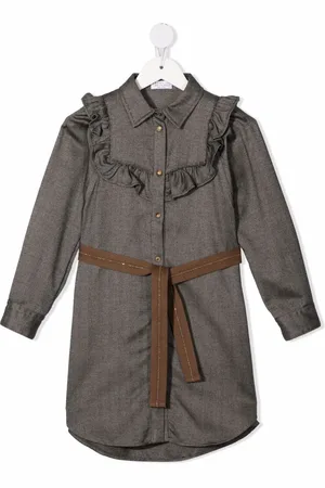 Brunello Cucinelli Ruffle-trim denim dress