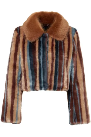 Colorblock Mink Bomber Jacket - Marcella's