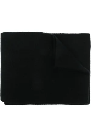 YVES SALOMON Knitted logo-patch scarf