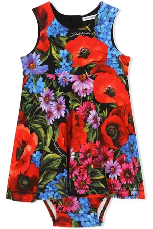 Dolce & Gabbana Meadow-print interlock midi dress