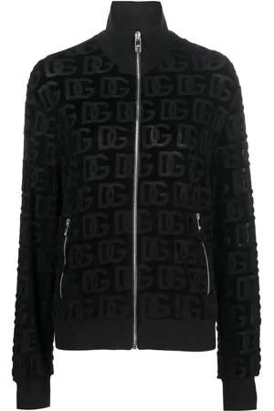 Dolce & Gabbana Jacquard-logo zip-up sweatshirt